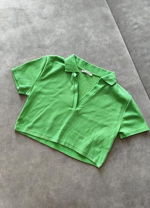 Топ поло в рубчик zara