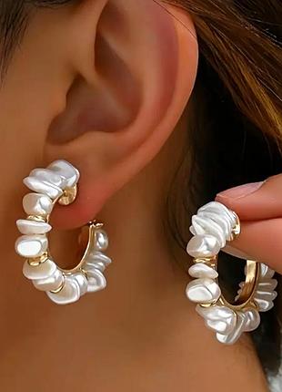 Сережки біжутерія кільця з намистинами