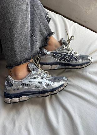 Asics gel-nyc silver/асикс гель-ник серебристые 36 37 38 39 40 41