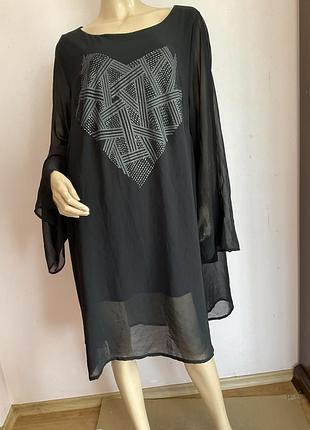 Свобідна ошатна чорна сукня/ xl- xxl/  brend mat