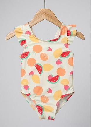 Primark брендовий суцільний купальник з літнім принтом для дівчинки 🍊🍋🍉