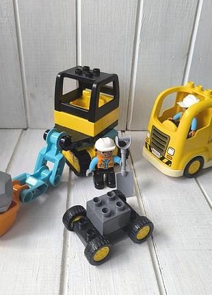 Конструктор лего дупло  lego duplo будівельна техніка машинка  машина кран екскаватор грузовик