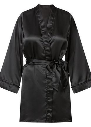 Халат атласный для женщины esmara dope dyed 435606 l черный