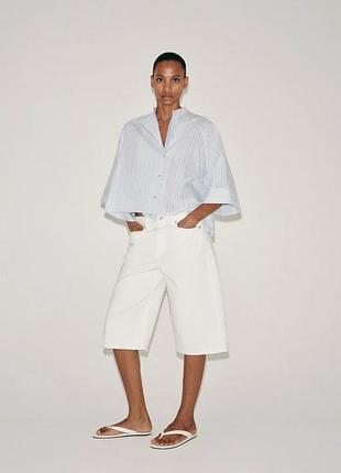 Асимметричная рубашка в полоску zw collection