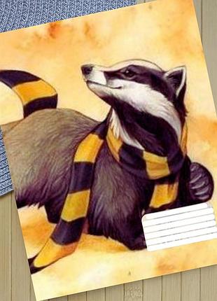 Тетрадь гарри поттер пуффендуй harry potter hufflepuff клетка 18 листов (30920)