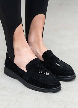 Женские лоферы loro piana black 36
