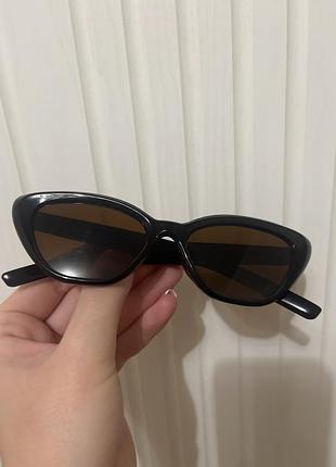 Окуляри сонцезахисні котяче око cat eyes чорні + коричневі