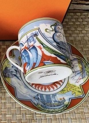 Hermes patchwork чашка с  блюдцем 7