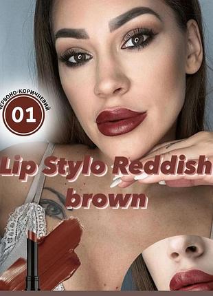 Помада-стік stylo farmasi 01 червоно-коричневий код 1001538