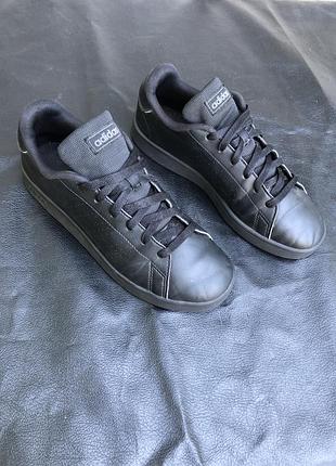 Кожаные кроссовки adidas tensaur, черные , 38размер 24стелька 9