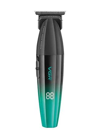 Акумуляторний тример для волосся та бороди vgr v-906 professional black-green