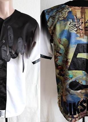 Чоловіча бейсбольна джерсі siksilk футболка куртка короткий рукав ренесанс картина ангели барокко