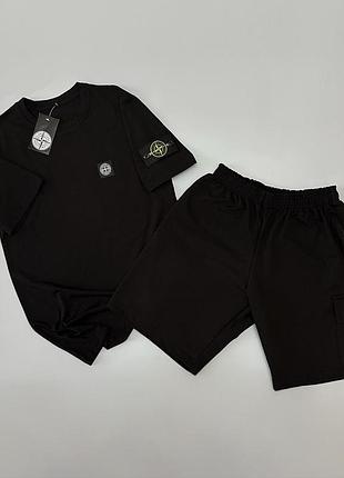 Футболка(чорна) + шорти stone island