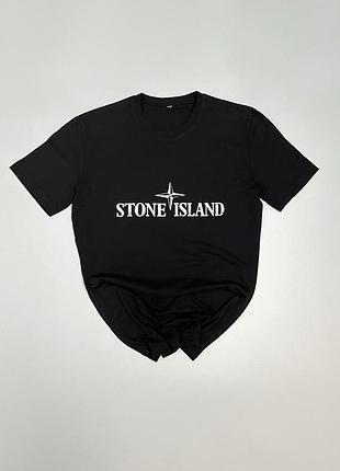 Футболка stone island чорна принт