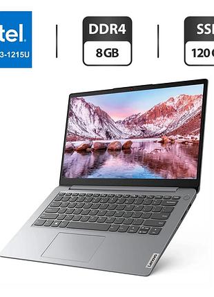 Ультрабук б-класс lenovo ideapad 1 14iau7 / 14" (1920x1080) tn / intel core i3-1215u (6 (8) ядер по 3.3 - 4.4 ghz) / 8 gb ddr4 /