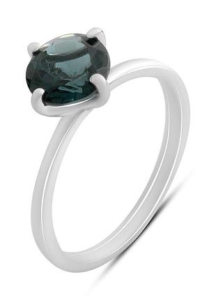 Срібне кільце proba з топазом лондон блю 1.558ct, вага виробу 2,24 г (2188711) 18.5 розмір