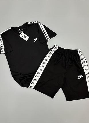 Футболка черная + шорты nike lampas
