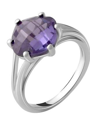 Серебряное кольцо с александритом 5.4ct, родированное, 925 проба, размер 18, женское