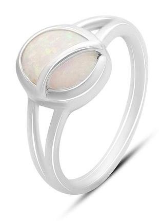 Серебряное кольцо с опалом 1.025ct, родий, 925 проба, женское, размер 17