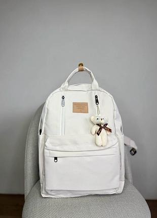 🎒 стильный рюкзак с мишкой – бежевый / молочный