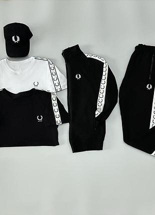 Футболка(біла) + футболка(чорна) + костюм + кепка fred perry