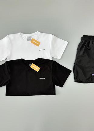 Футболка біла + футболка чорна + шорти плащівка patagonia