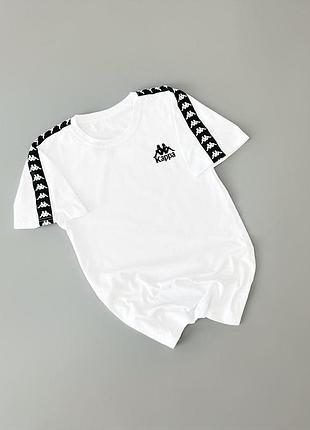 Футболка біла kappa lampas чорний