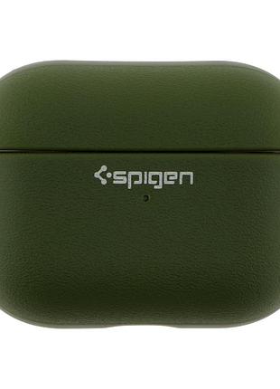 Футляр spigen leather armor з нейлоновим шнурком для airpods pro 3 pitch green