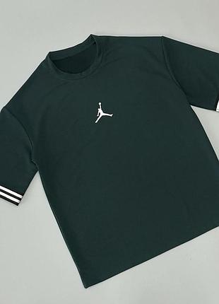 Футболка air jordan полоски зелена