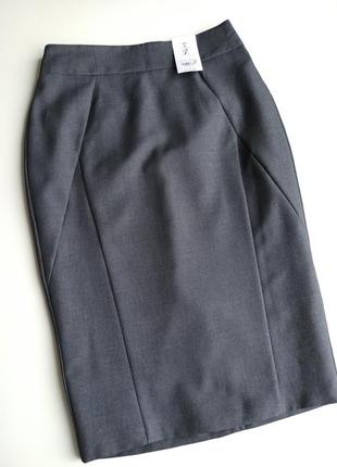 Красивая стильная серая юбка - карандаш6 фото