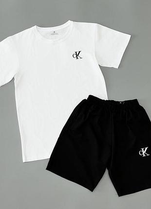 Футболка белая + шорты calvin klein