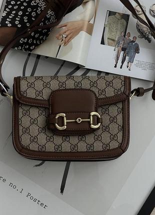 Gucci horsebit 1955 mini коричневый е