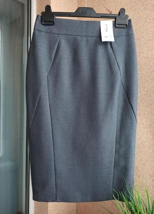 Красивая стильная серая юбка - карандаш1 фото