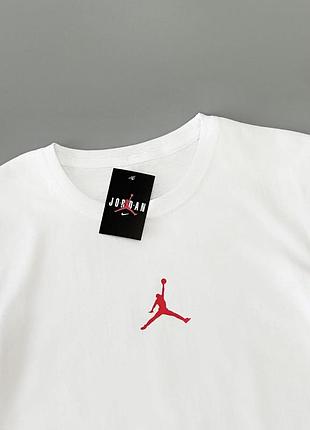 Футболка air jordan белая (красный лого)