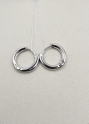 Сережки-кольца серебряные d=14mm 2,4 г