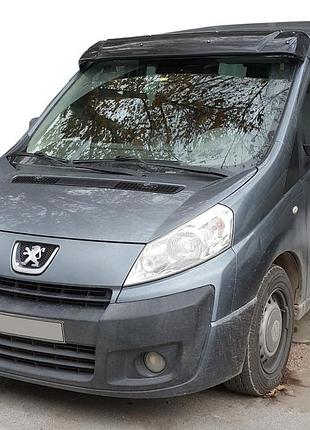 Козирьок на лобове скло (чорний глянець, 5мм) для peugeot expert 2007-2016 рр