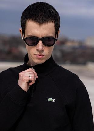 Джемпер чоловічий lacoste| кофта чорна трикотажна, повсякденна кофта чорного кольору лакоста