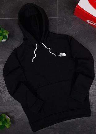 Теплая мужская кофта the north face, худи тн, теплая кофта с капюшоном тн черная