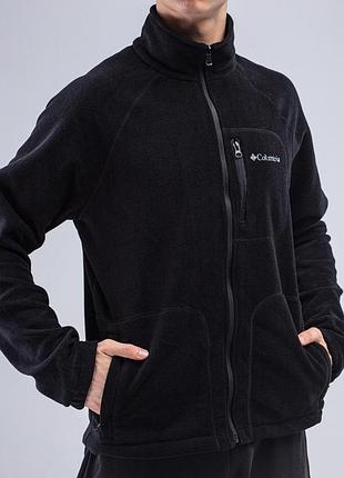 Мужская флисовая кофта columbia м-2xl, теплая кофта коламбия на молнии, черного цвета columbia