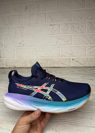 Яркие беговые унисекс кроссовки asics gel-nimbus 25 lite-show