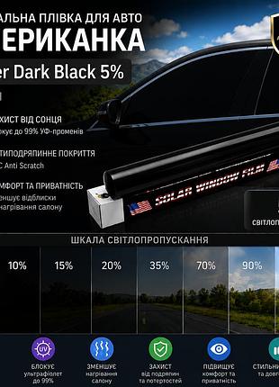 Тонировочная пленка для авто американка super dark black 5% 1×3 м src антицарапин, пленка для тонировки стекол автомобиля