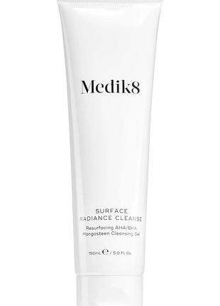 Очищувальний гель для обличчя medik8 surface radiance cleanse з aha і bha кислотами, 150 мл