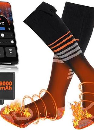 Аккумуляторные подогреваемые носки lama 6000mah с app управлением, электрические зимние термоноски для мужчин и женщин