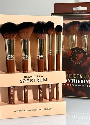 Набір пензлів для макіяжу spectrum collections pantherine 5 piece face brush set