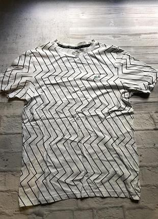 Футболка lacoste мужская белая в полоску , размер м