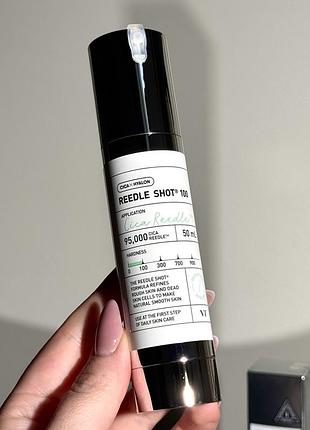 Восстанавливающая сыворотка-бустер со спикулами vt cosmetics cica reedle shot 100 (50 ml)