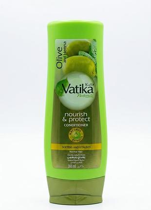 Кондиционер питательный dabur vatika с оливковым маслом для нормальных волос 360 мл. египет оригинал
