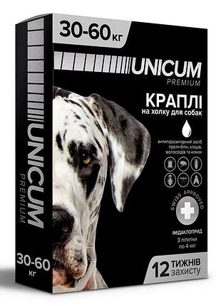 Протипаразитарні краплі на холку проти бліх та кліщів для собак unicum premium 1 шт. (30-60 кг)