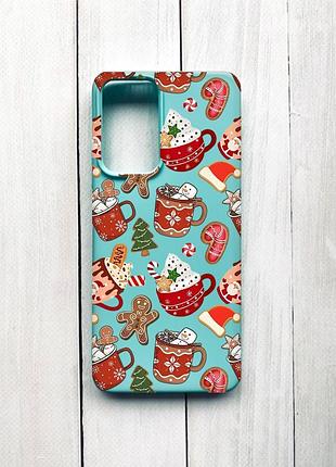 Матовий чохол на xiaomi redmi note 11 pro бірюзовий різдво (принт 428)
