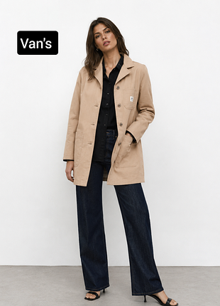 Куртка жіноча джинсова бежева подовжена від бренду vans l